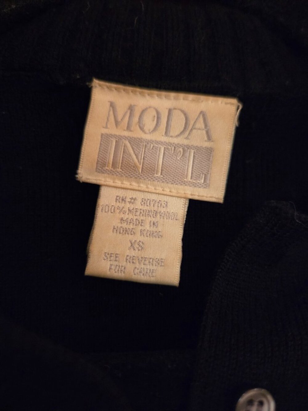 Black button up cardigan sweater - Picture 3 of 3
